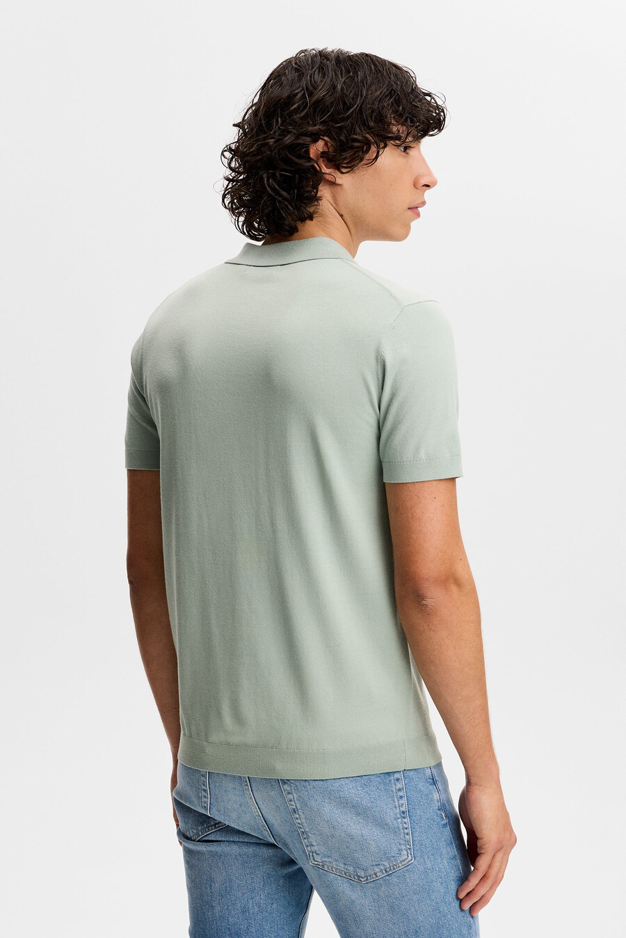 ridge knitted polo