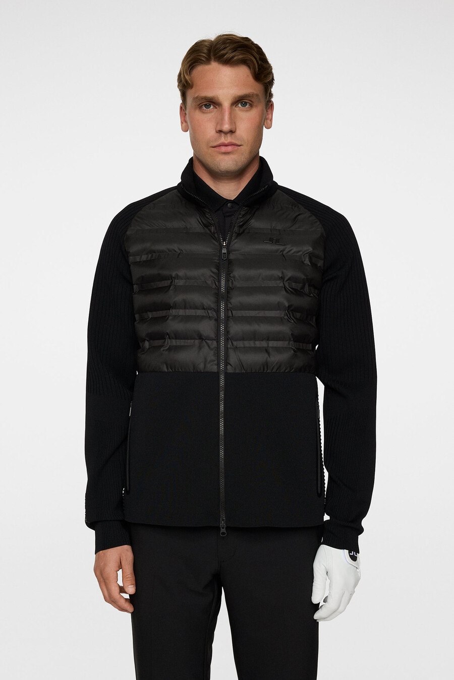 aziel tech knit zip sweater