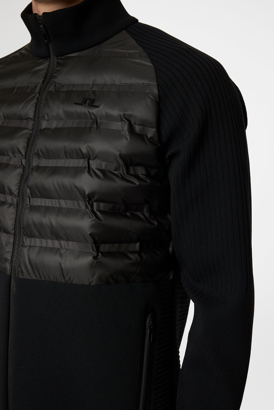 aziel tech knit zip sweater