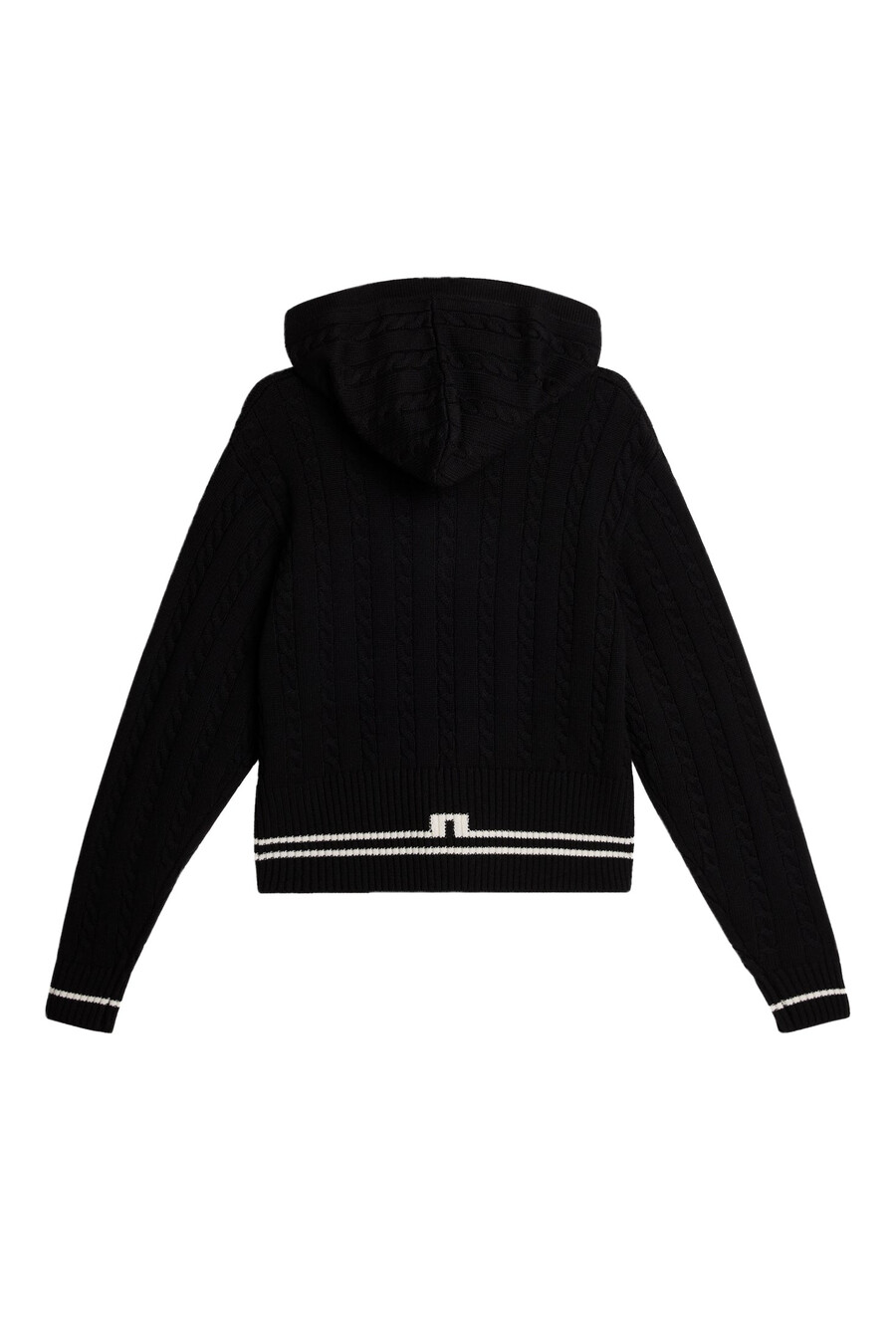 camilla cable knit wool hood