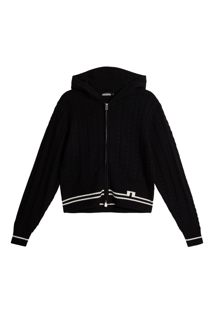 camilla cable knit wool hood