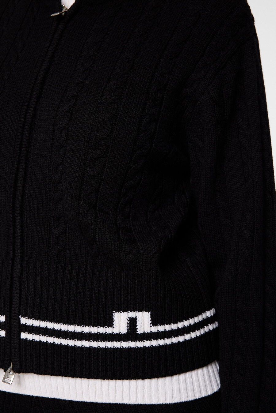 camilla cable knit wool hood